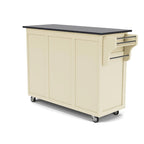 Carrello Cucina Mobile Bianco con Piano in Granito Nero, Montaggio per 1 Persona