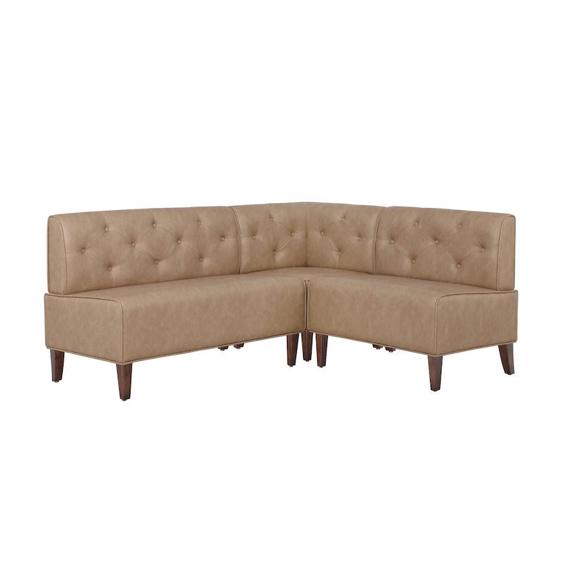 Banquette d’angle rembourrée en similicuir, de style ferme moderne