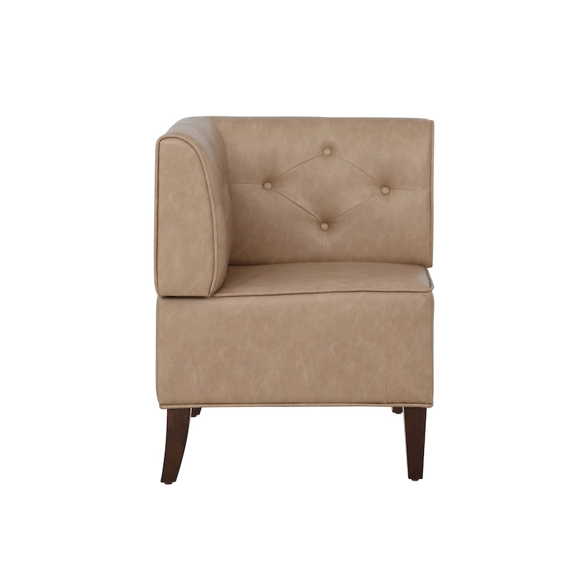 Banquette d’angle rembourrée en similicuir, de style ferme moderne
