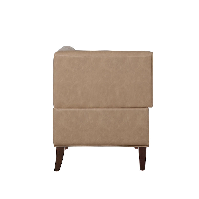 Banquette d’angle rembourrée en similicuir, de style ferme moderne
