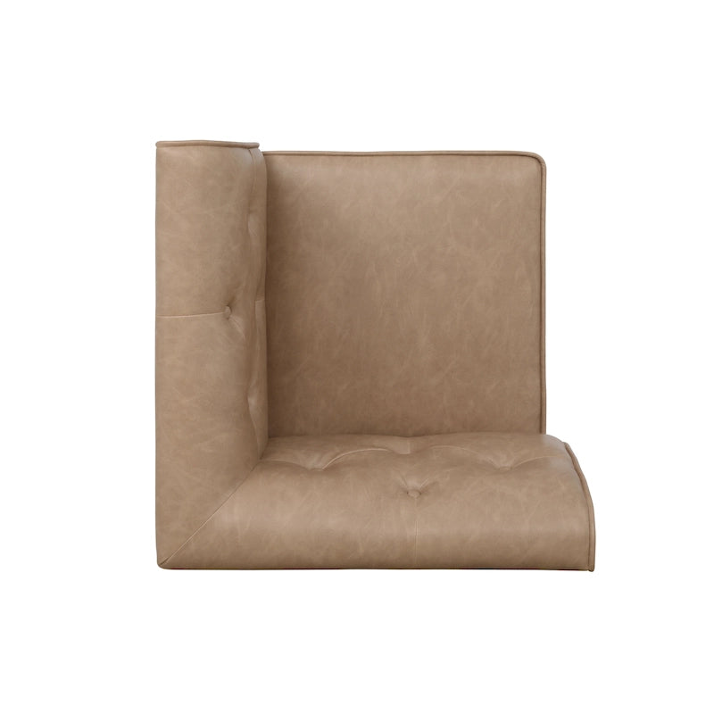 Banquette d’angle rembourrée en similicuir, de style ferme moderne