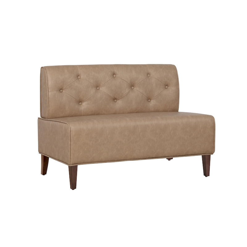 Banquette d’angle rembourrée en similicuir, de style ferme moderne