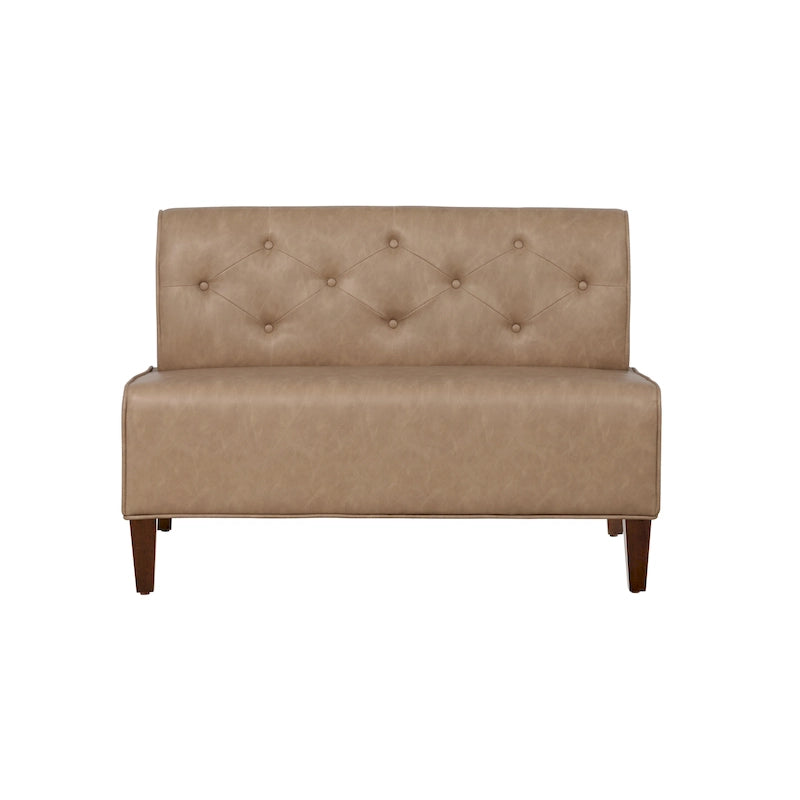Banquette d’angle rembourrée en similicuir, de style ferme moderne