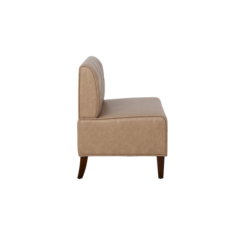 Banquette d’angle rembourrée en similicuir, de style ferme moderne