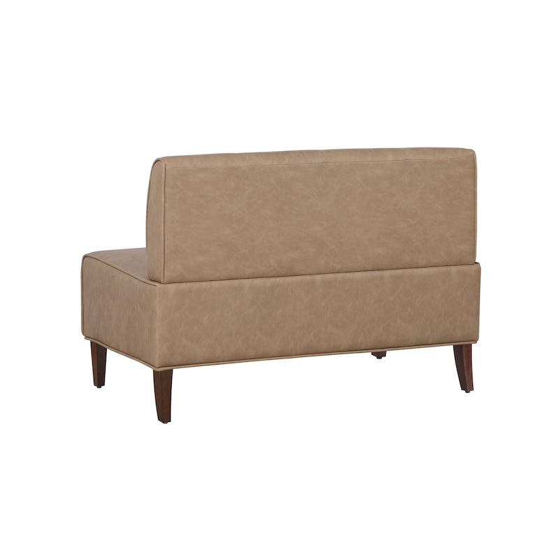 Banquette d’angle rembourrée en similicuir, de style ferme moderne