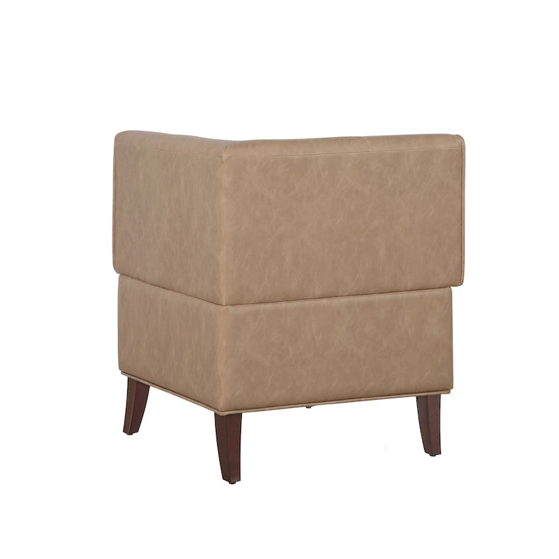 Banquette d’angle rembourrée en similicuir, de style ferme moderne