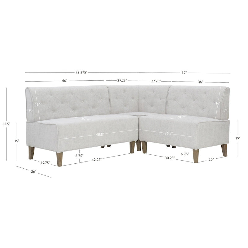 Banquette d’angle rembourrée en similicuir, de style ferme moderne
