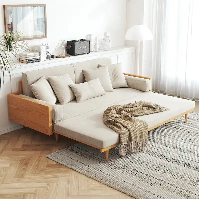 Modernes ausziehbares Schlafsofa aus Massivholz