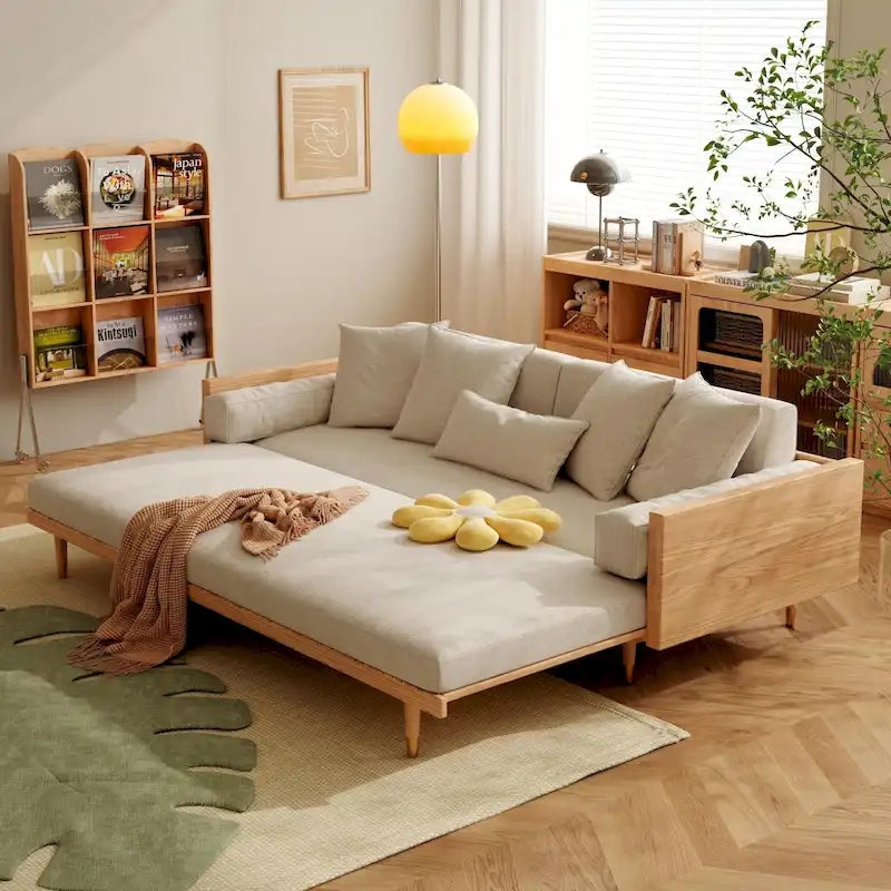 Modernes ausziehbares Schlafsofa aus Massivholz