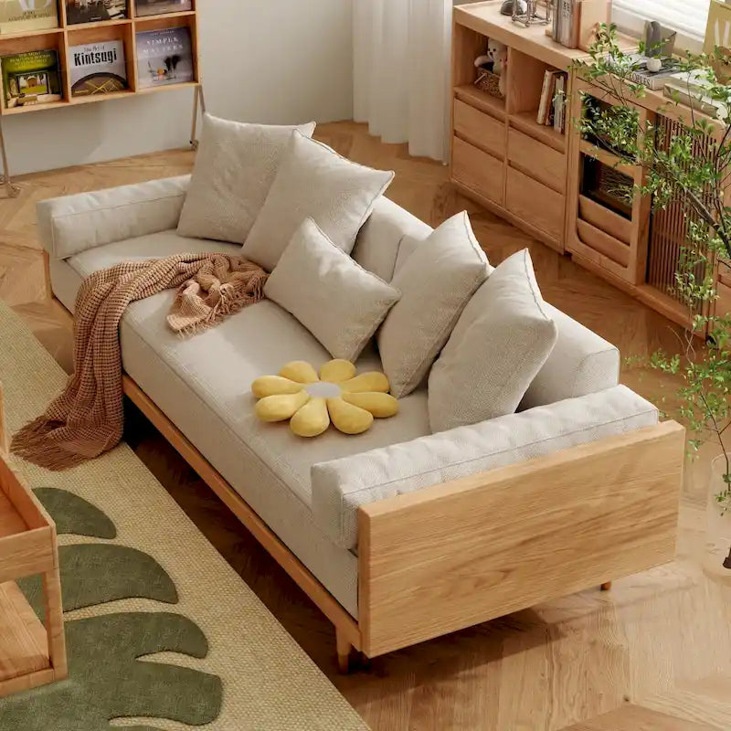 Modernes ausziehbares Schlafsofa aus Massivholz