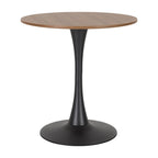 Tavolo bistrot rotondo a piedistallo da 28", marrone/grigio oro/nero, 3 posti a sedere