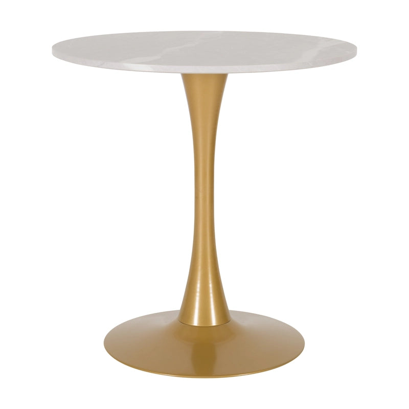 Tavolo bistrot rotondo a piedistallo da 28", marrone/grigio oro/nero, 3 posti a sedere
