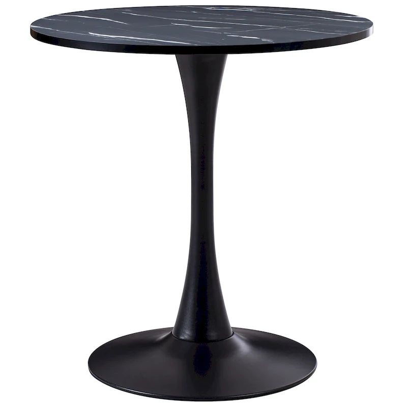 Tavolo bistrot rotondo a piedistallo da 28", marrone/grigio oro/nero, 3 posti a sedere