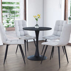 Tavolo bistrot rotondo a piedistallo da 28", marrone/grigio oro/nero, 3 posti a sedere