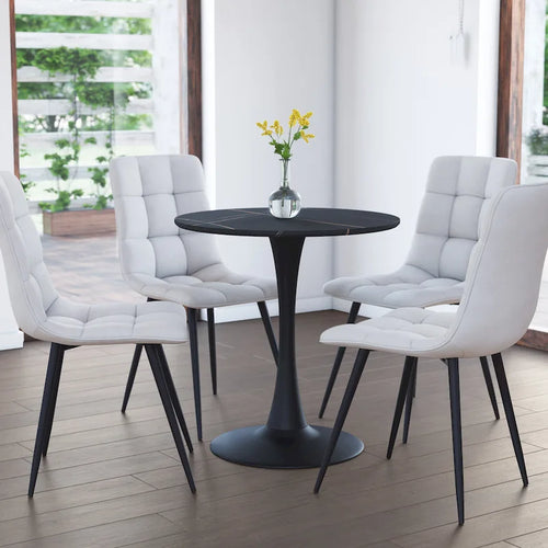 Tavolo bistrot rotondo a piedistallo da 28", marrone/grigio oro/nero, 3 posti a sedere