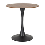Tavolo bistrot rotondo a piedistallo da 28", marrone/grigio oro/nero, 3 posti a sedere