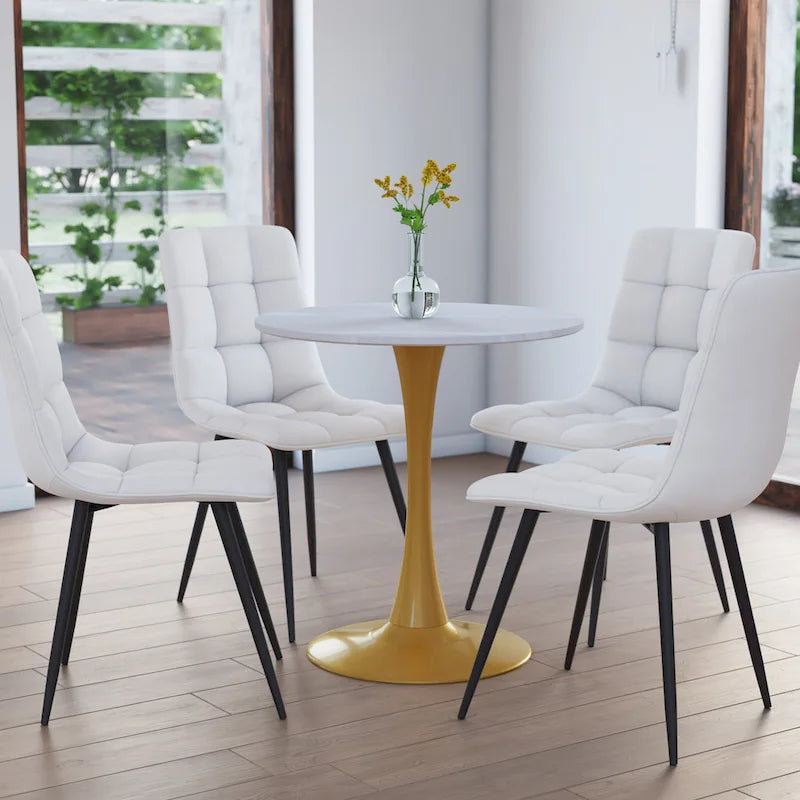 Tavolo bistrot rotondo a piedistallo da 28", marrone/grigio oro/nero, 3 posti a sedere