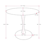Tavolo bistrot rotondo a piedistallo da 28", marrone/grigio oro/nero, 3 posti a sedere