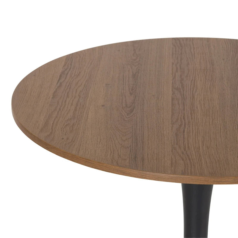 Tavolo bistrot rotondo a piedistallo da 28", marrone/grigio oro/nero, 3 posti a sedere