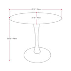 Tavolo bistrot rotondo a piedistallo da 28", marrone/grigio oro/nero, 3 posti a sedere