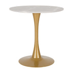 Tavolo bistrot rotondo a piedistallo da 28", marrone/grigio oro/nero, 3 posti a sedere
