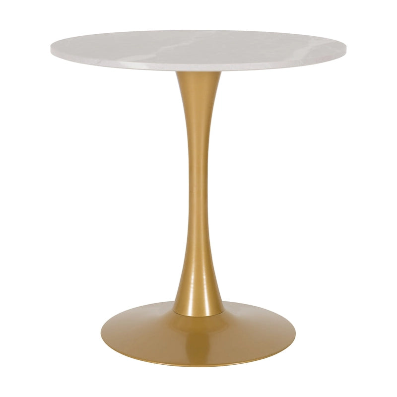 Tavolo bistrot rotondo a piedistallo da 28", marrone/grigio oro/nero, 3 posti a sedere