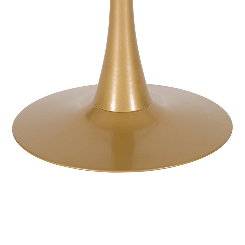 Tavolo bistrot rotondo a piedistallo da 28", marrone/grigio oro/nero, 3 posti a sedere