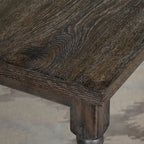 Tavolo da pranzo rettangolare con gambe tornite, 6 posti, in Grigio Patinato / Marrone Rustico / Legno Flottato