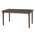 Tavolo da pranzo rettangolare con gambe tornite, 6 posti, in Grigio Patinato / Marrone Rustico / Legno Flottato