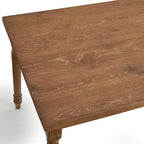 Tavolo da pranzo rettangolare con gambe tornite, 6 posti, in Grigio Patinato / Marrone Rustico / Legno Flottato