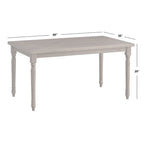 Tavolo da pranzo rettangolare con gambe tornite, 6 posti, in Grigio Patinato / Marrone Rustico / Legno Flottato