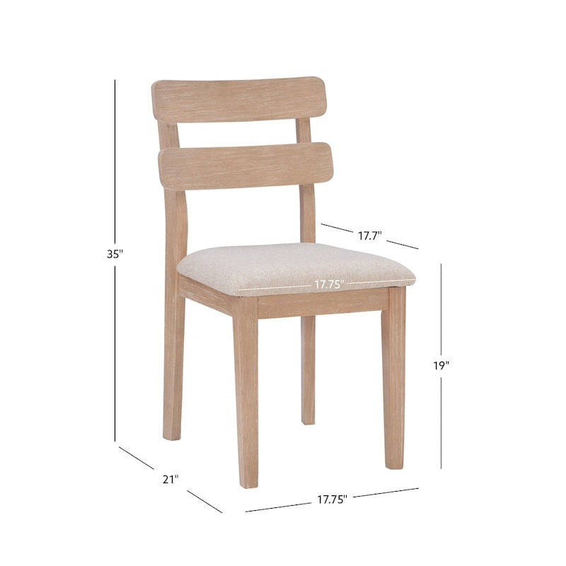 Sedia da pranzo Natural & Black Farmhouse con schienale a pioli, set da 2