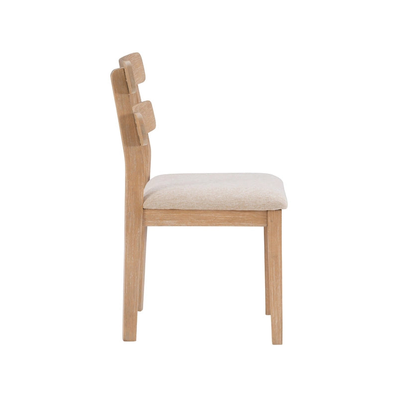 Sedia da pranzo Natural & Black Farmhouse con schienale a pioli, set da 2