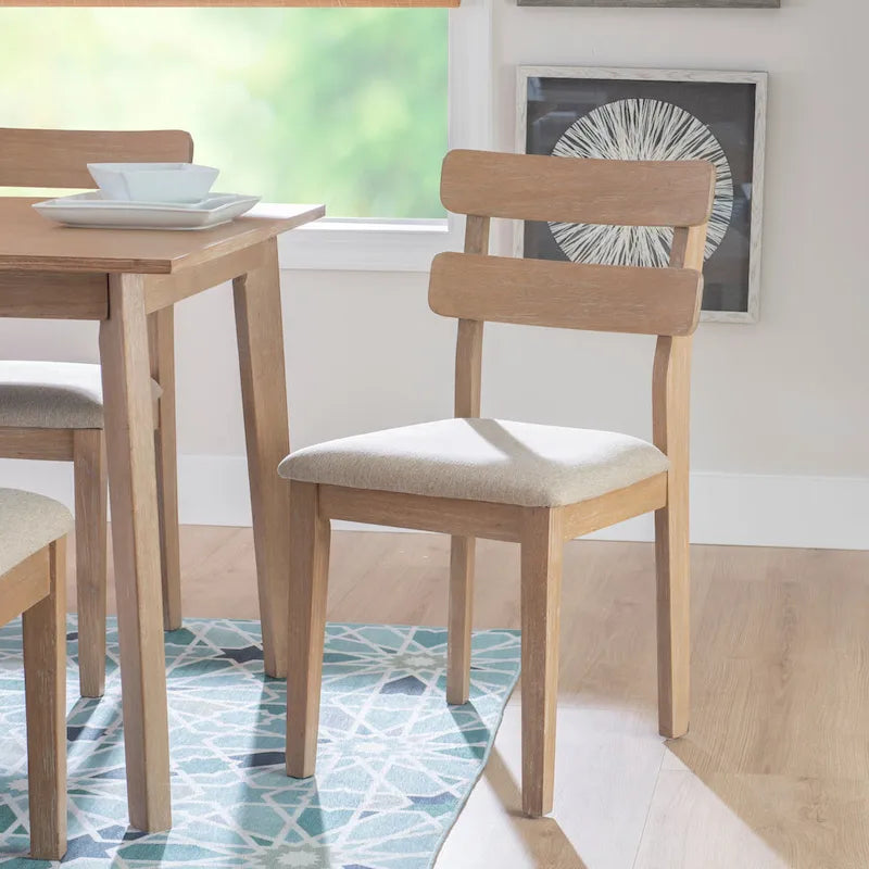 Sedia da pranzo Natural & Black Farmhouse con schienale a pioli, set da 2