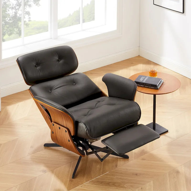 Loungesessel-Relaxsessel aus echtem Leder im Mid-Century-Modern-Stil