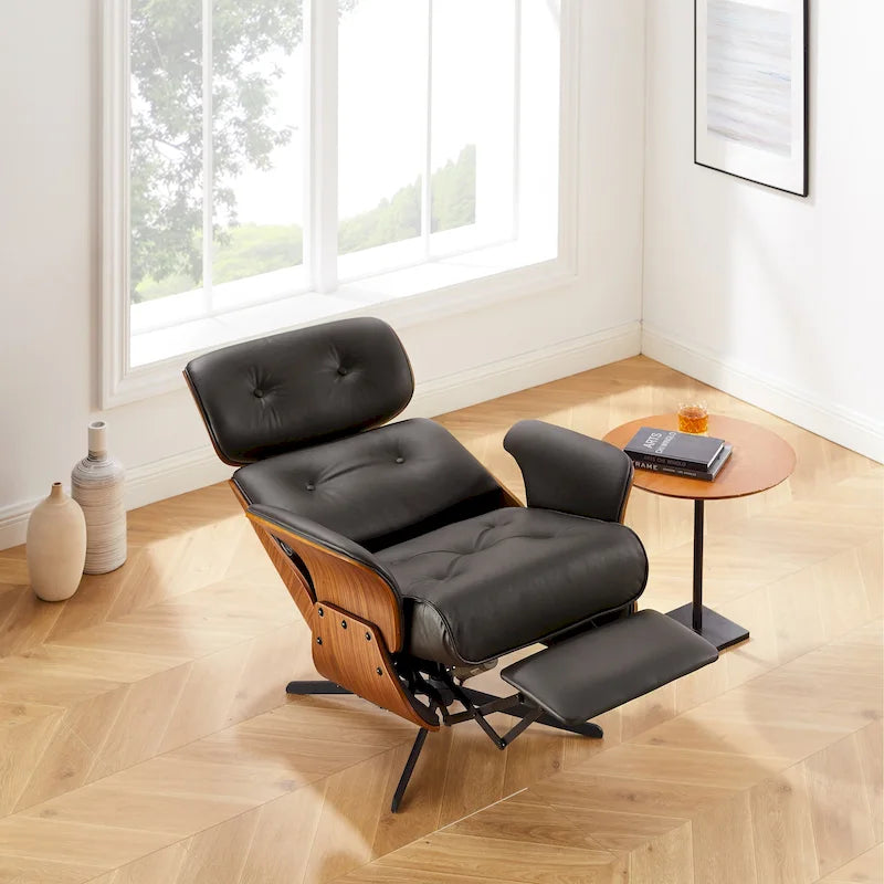 Loungesessel-Relaxsessel aus echtem Leder im Mid-Century-Modern-Stil