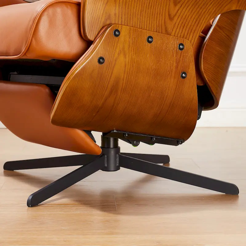 Loungesessel-Relaxsessel aus echtem Leder im Mid-Century-Modern-Stil