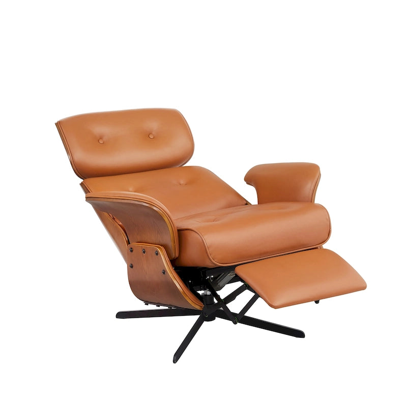 Loungesessel-Relaxsessel aus echtem Leder im Mid-Century-Modern-Stil
