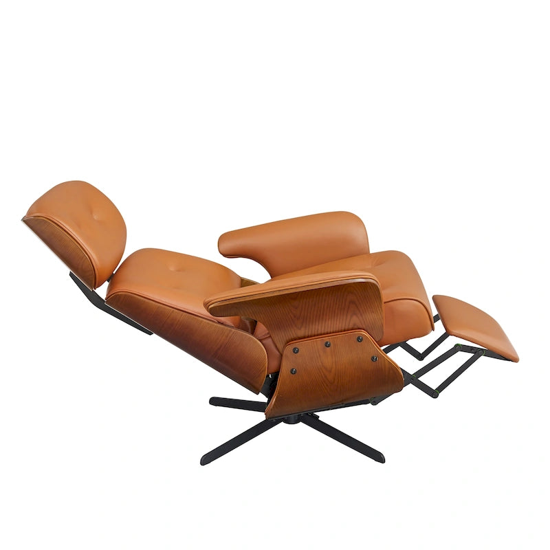 Loungesessel-Relaxsessel aus echtem Leder im Mid-Century-Modern-Stil
