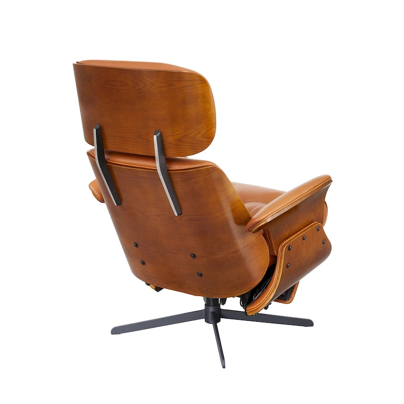 Loungesessel-Relaxsessel aus echtem Leder im Mid-Century-Modern-Stil