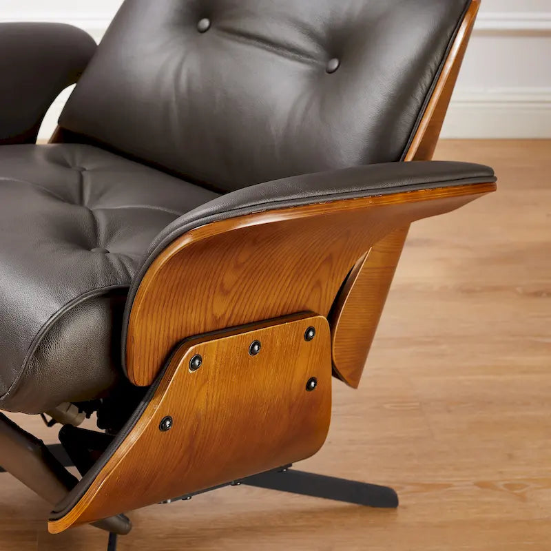 Loungesessel-Relaxsessel aus echtem Leder im Mid-Century-Modern-Stil