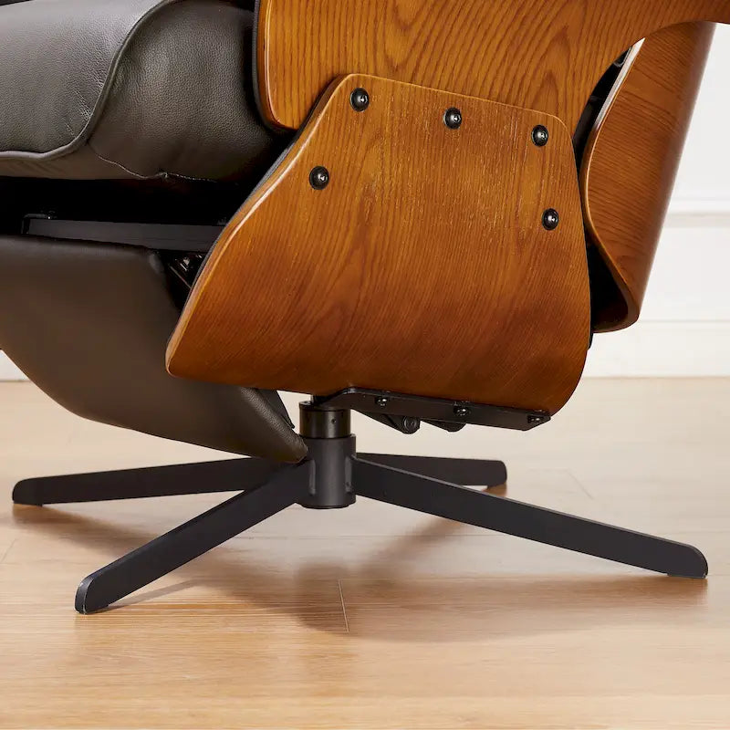 Loungesessel-Relaxsessel aus echtem Leder im Mid-Century-Modern-Stil
