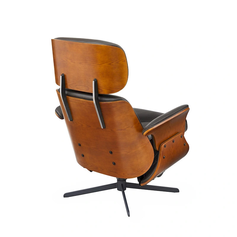 Loungesessel-Relaxsessel aus echtem Leder im Mid-Century-Modern-Stil