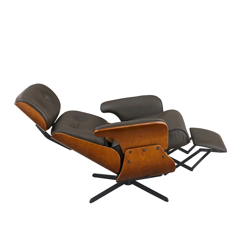 Loungesessel-Relaxsessel aus echtem Leder im Mid-Century-Modern-Stil