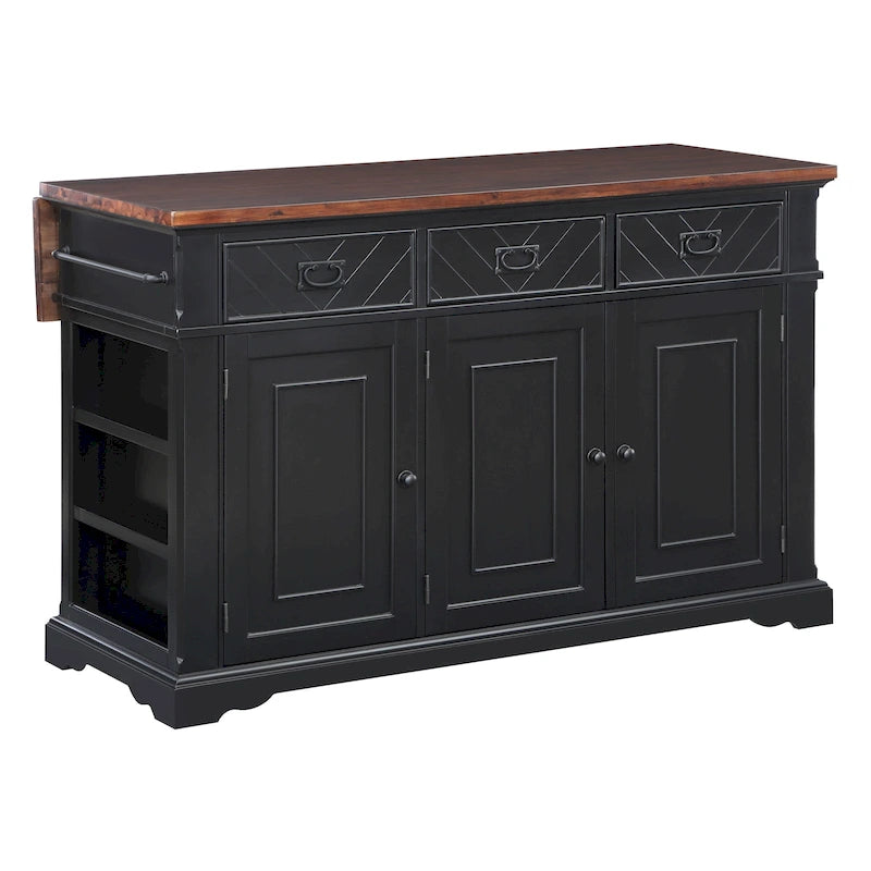 Îlot de cuisine de style maison de campagne avec tiroirs et armoire de rangement