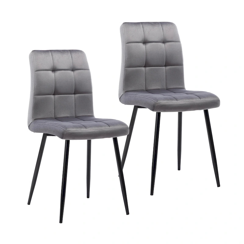 Sedia da pranzo in velluto, stile metà secolo, set da 2 (rosa / nero / verde / grigio / blu)