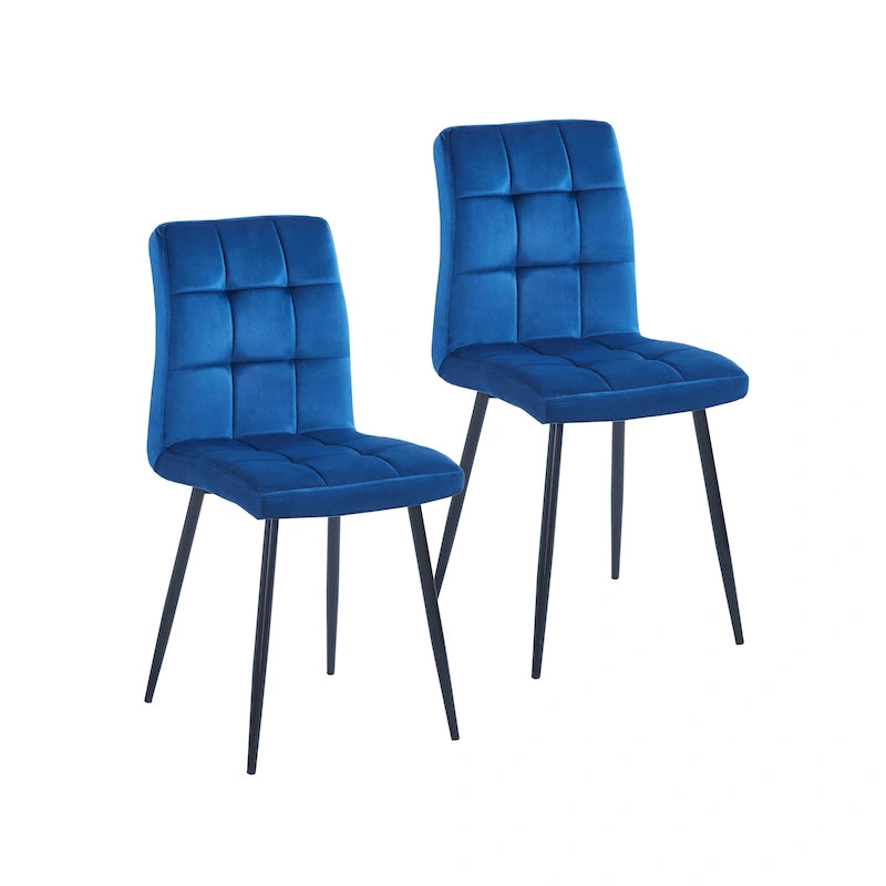 Sedia da pranzo in velluto, stile metà secolo, set da 2 (rosa / nero / verde / grigio / blu)