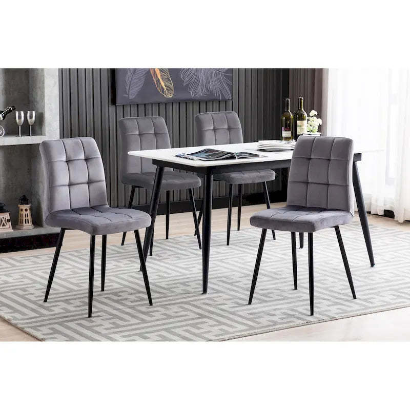 Sedia da pranzo in velluto, stile metà secolo, set da 2 (rosa / nero / verde / grigio / blu)