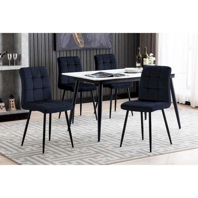 Sedia da pranzo in velluto, stile metà secolo, set da 2 (rosa / nero / verde / grigio / blu)