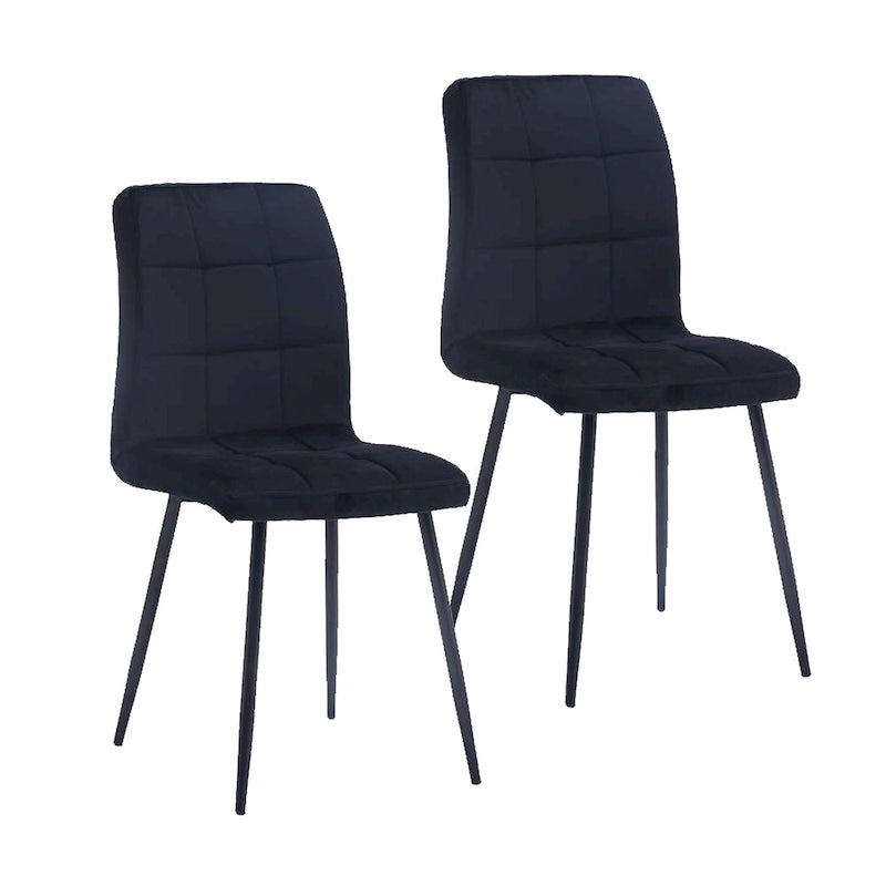 Sedia da pranzo in velluto, stile metà secolo, set da 2 (rosa / nero / verde / grigio / blu)